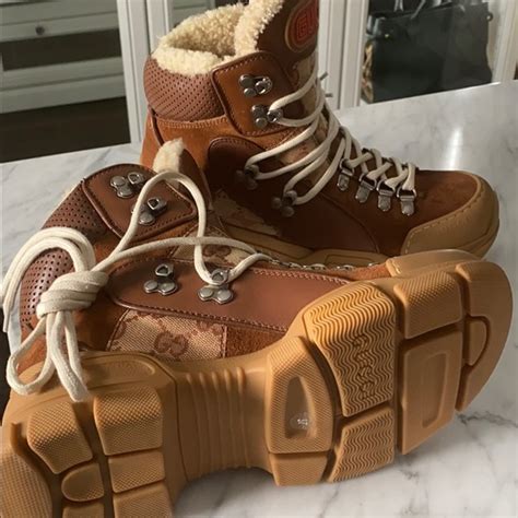 gucci flashtrek shearling lined hiker boots|Gucci ankle boots.